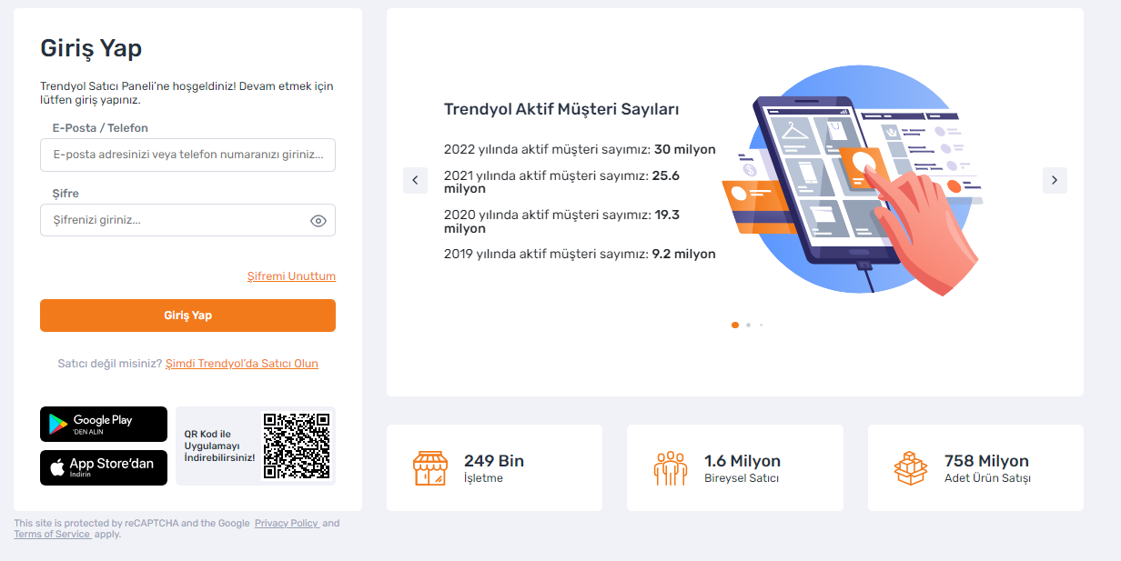 Trendyol Giriş Ekranı