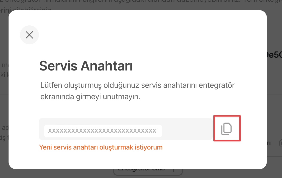 Servis Anahtarı Görseli