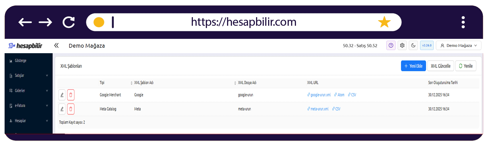 XML Şablon